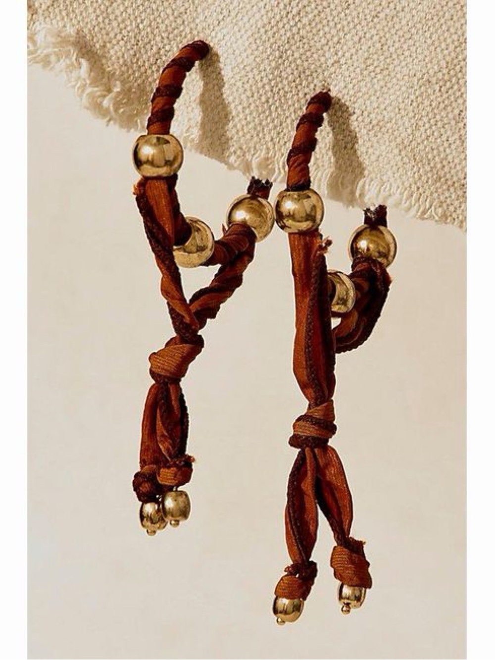 NWT Free People Lingering Love Hoops Brown Earrings
